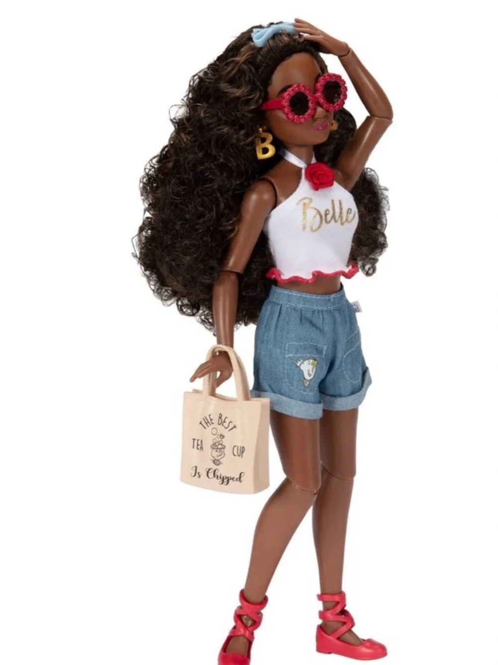 Barbie Fashion Doll in Yellow Off-Shoulder Top and Denim Shorts